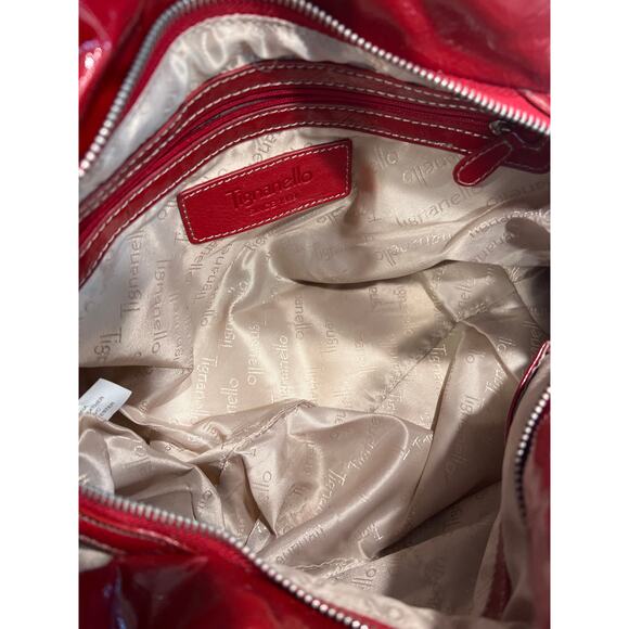 Tignanello red leather shoulder bag purse - Picture 5 of 7